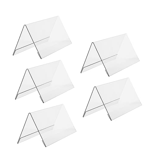MINAOLULUS 5個透明アクリル展示カード 双面表示 名札ホルダー 会議用 ゲスト用 名前プレートスタンド イベント ウェディング向け