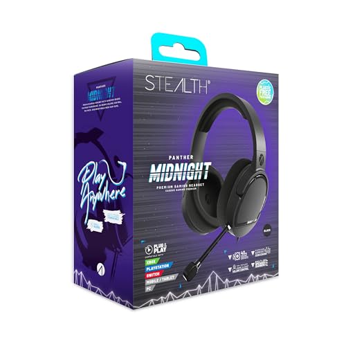 Stealth Panther Casco Gaming Over Ear para PS4/PS5, Xbox, Switch, PC, micrófono Flexible, Conector...