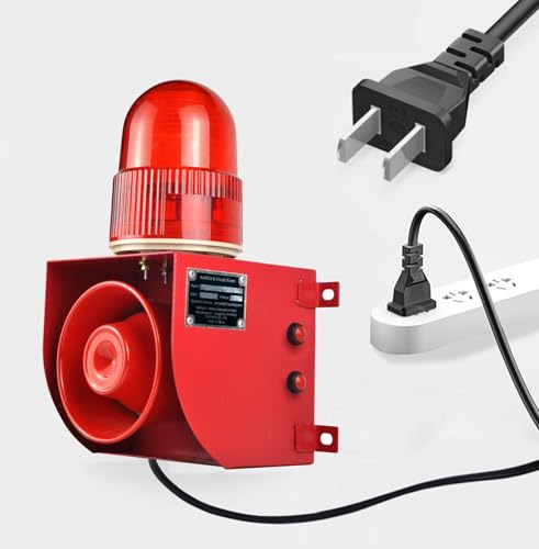 Y DIANS S Outdoor-Indoor Alarm Siren Wireless Waterproof 0.3 Mile Remote Control Emergency Security Siren with 0-120dB Adjustabl, 12 Tone Switchable for Home Industrial School AC110-120V