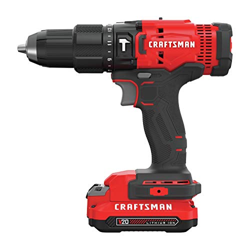 Craftsman V20 Cordless Hammer Drill Kit, Led Light, With 2 Batteries And Charger (Cmcd711C2) #TOP6