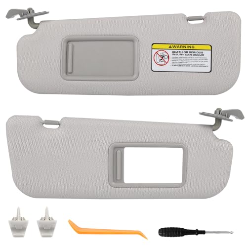 Pair of Left and Right Sun Visor with Clips for Hyundai Elantra 2011 2012 2013 2014 2015 2016 Not for GT Model Gray Color #85210-3X040-TX