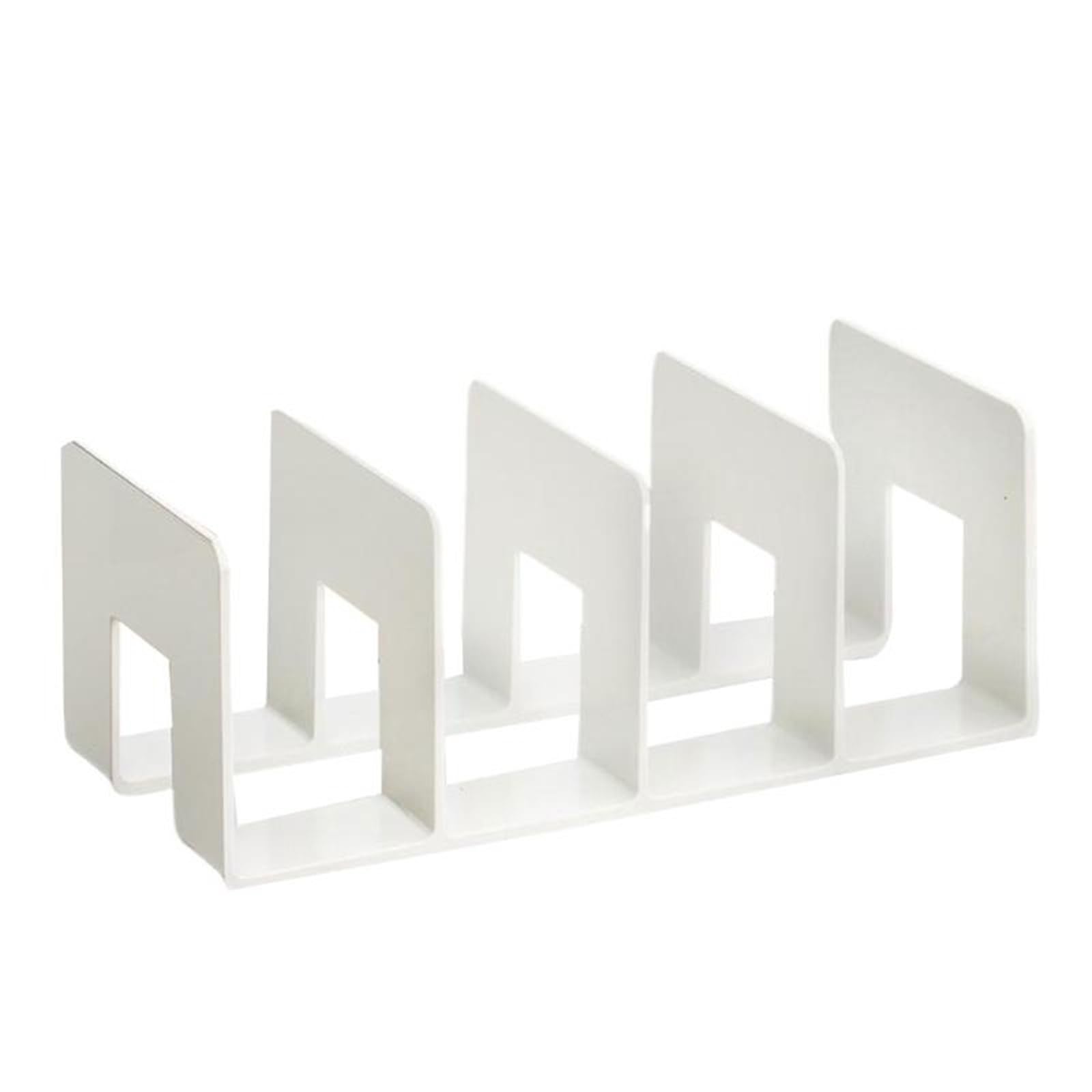 Desktop Bookends 1pc Multipurpose Sturdy Acrylic Clear Handbag Display Stand 4 Section Organizers Accessory for Closet Shelf Storage for Book Storage(White)