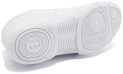 BAXINIER Youth Girls White Cheerleading Dancing Shoes Athletic Training Tennis Walking Breathable Competition Cheer Sneakers3