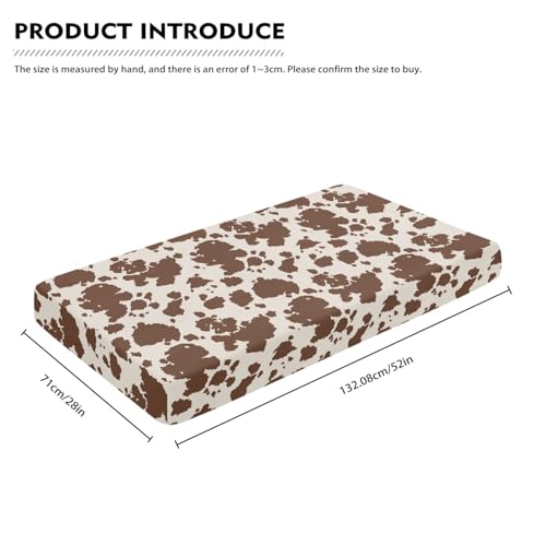 Image of Cow Print Baby Crib Sheets for Boys Girls Cowhide Print Fitted Crib Sheet for Standard Crib and Toddler Mattress Animal Skin Baby Mattress Sheets Toddler Bed Sheet 52x28x8 in