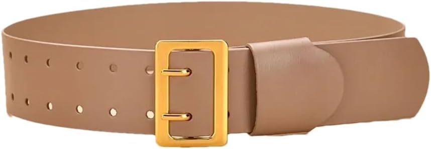 Women's All-Match Leather Belt Alloy Buckle With Coat And Skirt Wide Belt