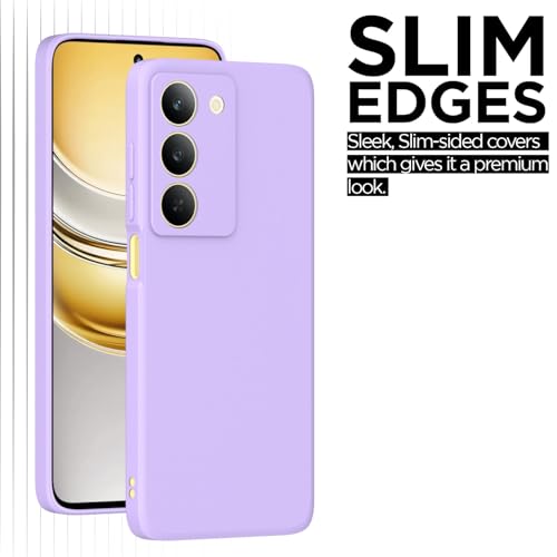 Image of Outlouders Back Cover for Realme 14x 5G | Camera Protection | Durable Soft Matte Silicone Bumper Case (Purple)