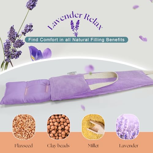 Heating Pad for Neck Shoulders and Back Microwavable Lavender Scented, Washable Cover, 1.5 lbs Microwave Warm Wrap