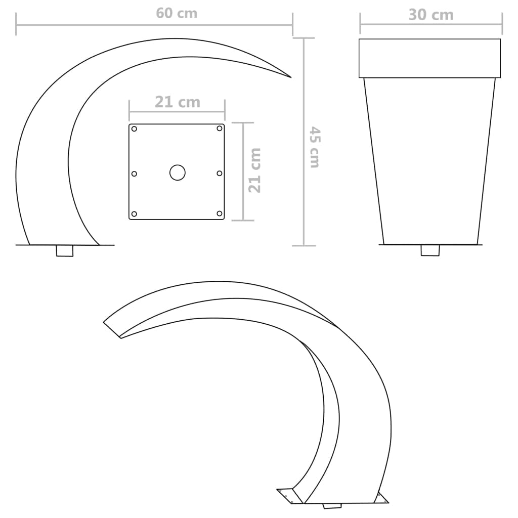 vidaXL Fontana a cascata in acciaio inossidabile per piscina, laghetto a scorrimento per giardino all'aperto