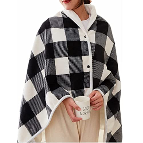 WYXBJ Châle De Couverture Chauffante sans Fil, Portable Couvertures Plaid Chaud avec 3 Niveaux de réglage de la température et Fonction de synchronisation Poncho Chauffant Electrique Lavable Cover