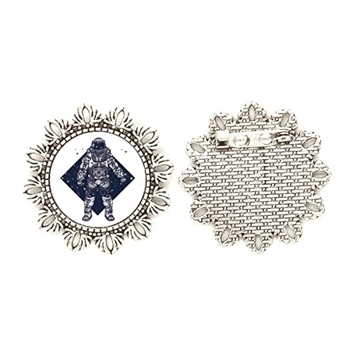 Broche de plata de astronauta y estrellas un regalo único para soñadores