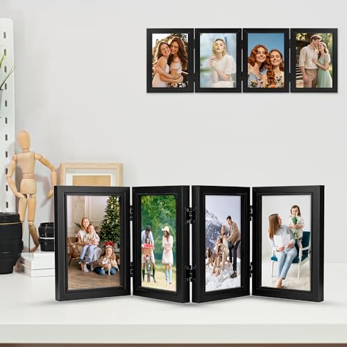 Cadre Photo Collage Pliable Multiple Photo: 10 x 15 cm Pliable Verticales Frame Décoration pour Bureau Chambre Famille Salon Cadeau – Image 3