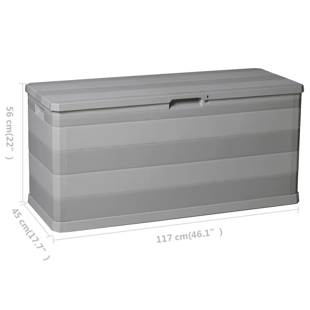 Generico Baule da Giardino Grigio 117x45x56 cm,Mobili,Mobili da Giardino,Cassapanche da esterno-43709