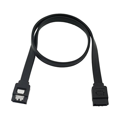 Zrm&E 3-Pack Black Sata 3.0 Cable With Locking Latch High Speed Sata Iii Flat Data Cord For Hard Drive Hdd Ssd (1 X Straight To Right Angle + 2 X Straight To Straight) #TOP2
