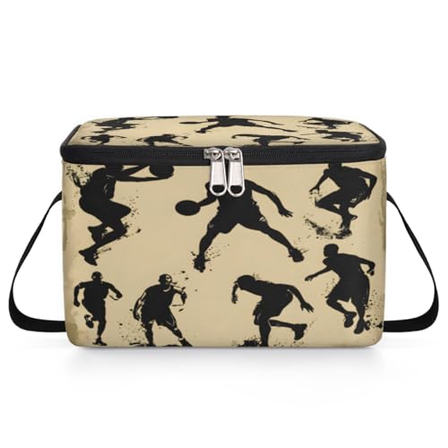 GzLeyigou Basketball Player Lunch Bags for Women Men 9 Cans, Hot & Cold Food Delivery Bag Insulated Grocery Bag Insulated Lunch Box Cooler Bag for Office Work Picnic Beach