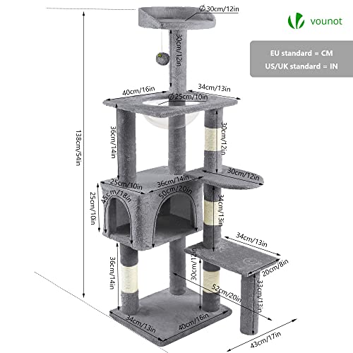 Centre d'activités avec niche et capsule pour chat gris - 5