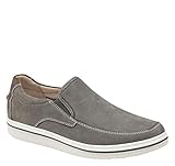 Johnston & Murphy Men's Bowling Moc Venetian Shoe Gray Embossed Tumbled Nubuck 10.5 M US