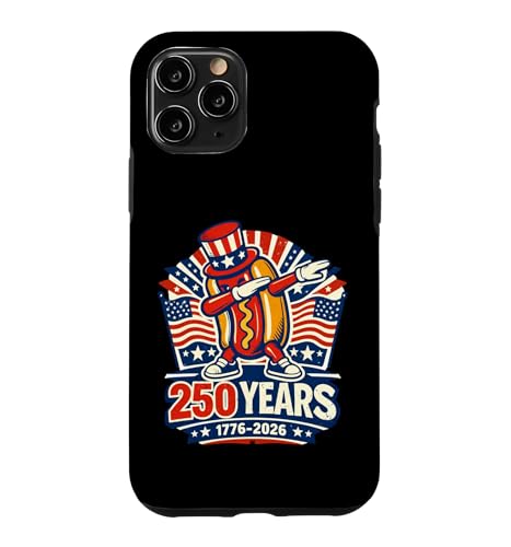 USA Anniversary 250 Dabbing Hotdog 250th America 7��4�� �X�}�z�P�[�X iPhone 11 Pro �p