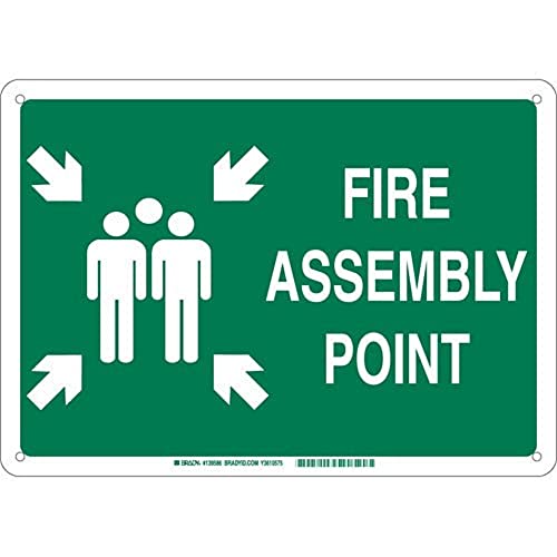 Panneau Fire Assembly Point Brady haut de gamme en aluminium durable vert 45x61 cm