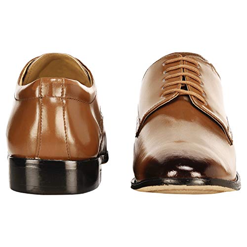 LIBERTYZENO Mens Hornback Print Genuine Leather Lace Up Oxford Dress Shoes4