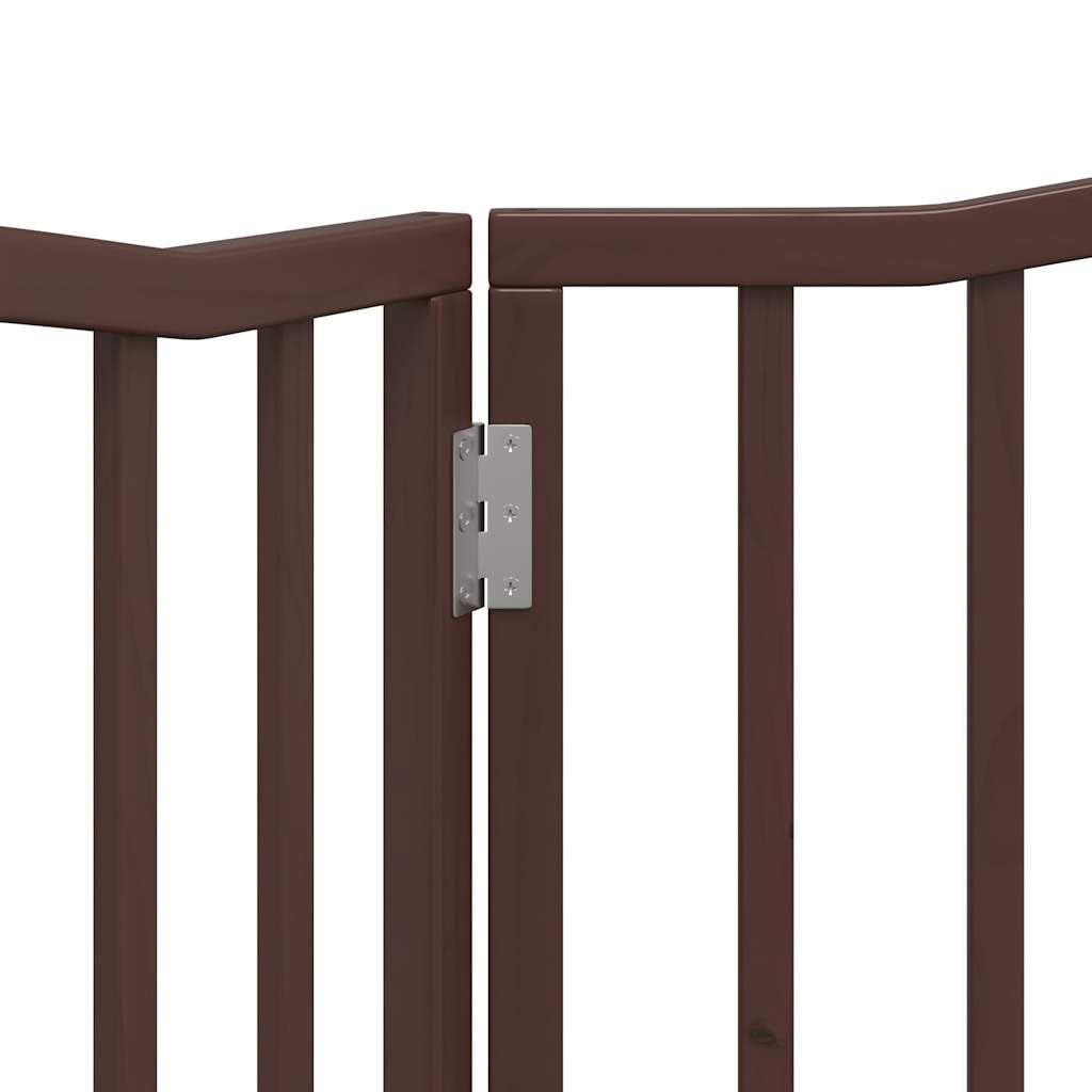 Brokky Cancello Cani Pieghevole 2 Pannelli Marrone 160cm Legno Pioppo-Cancelletto per Bambini, Barriera per Cani e Neonati, Recinzione Scale, Cancellino
