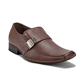 Ferro Aldo Men's 19387 Buckle Slip On Casual Dress Loafers Shoes, Brown, 8.5