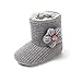 Patucos de Ganchillo Lana Bebé Invierno Soft Sole Crib Caliente Botas de Niñas Algodón con Bowknot (6-12 Meses, Gris, Tamaño de Etiqueta 12)
