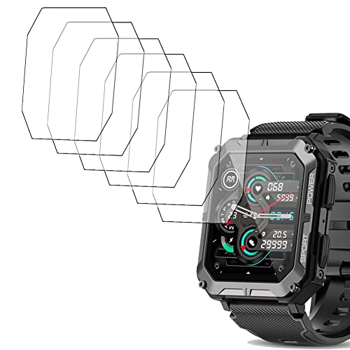 Smaate Screen Protector Compatible With Pureroyi C20Pr 1.83” Rugged Military Smart Watch, Soft Tpu, 6-Pack, Bubble Self-Healing #TOP18