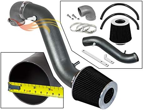 R&L Racing MATTE BLACK PIPE GRAY - SHORT RAM INTAKE Compatible with 93-98 JEEP Cherokee 4.0L L6 (Larado only) RLWSI-JP-R15GYB