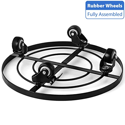 Amagabeli Garden & Home BG191 Plant Caddy With Wheels Heavy Duty 14 Inch 2 Pack Rolling Plant Stand Plant Dolly Iron Wheeled Lockable Casters Round Pot Mover Rollers Indoor Outdoor Planter Trolley Metal thumb #6