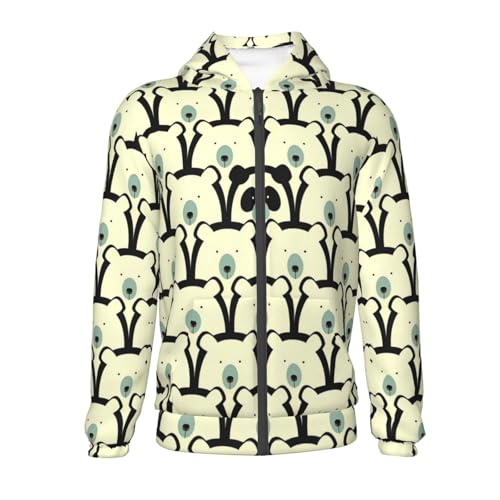 Panda Among Polar Bears Kids Pullover Hoodies Boys Zip Up Sweatshirts Girls Athletic Clothes with Pocket2