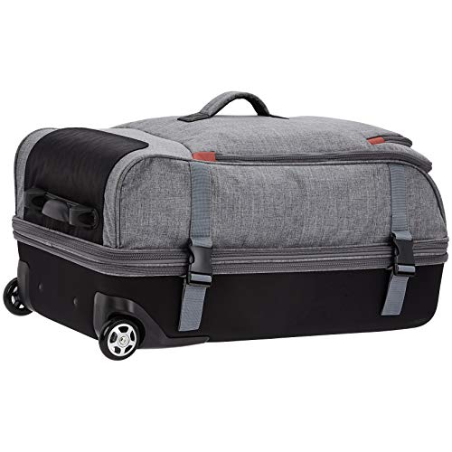 Amazon Basics Rolling Travel Duffel Bag Luggage with Wheels, Large, Grey
