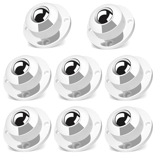 TRVL FIELDERR Rotelle autoadesive girevoli a 360° per mobili, ruota universale in acciaio da 1”, capacità di carico 12,7 kg per ruota, per contenitori per elettrodomestici da cucina (8 pezzi)