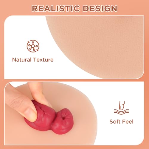 Image of Sticky Loop Ileostomy Simulators, Double-Barrel Stoma Training Model Set, Multi-Skin Tone Ostomy Care Practice Models for Medical Training and Patient Education - Light