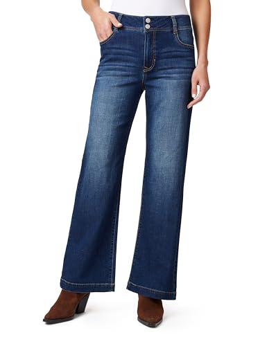 Angels Forever Young Women's Everbreeze Curvy High-Rise Relaxed Flare Jeans