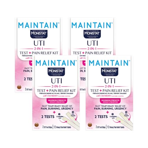 Image of Monistat, Maintain Kit, 2-in-1 2 Test Strips and 12 Pain Relief Tablets (4pack)