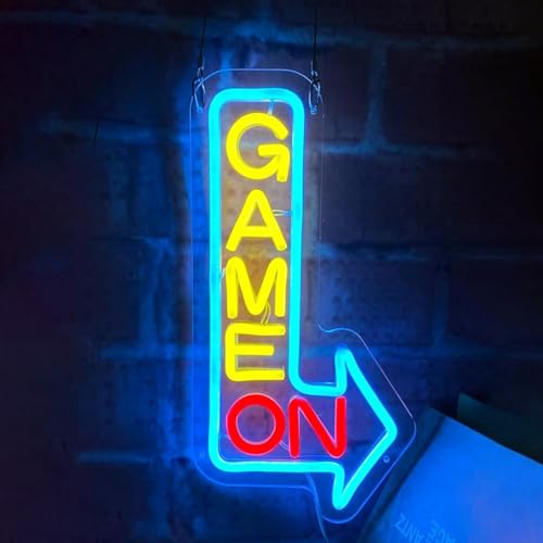 Image of LED Game Sign Game Zone Neon Signs Gaming Room Wall Art Decor Man Cave Lights Signs Gamer Home Bedroom Decoration USB Powered Brightness Adjustable