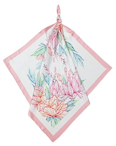 Image of Satin Silk Small Square Scarf for Women, Printed Soft and Comfy Neck Head Tie Scarf Bandana