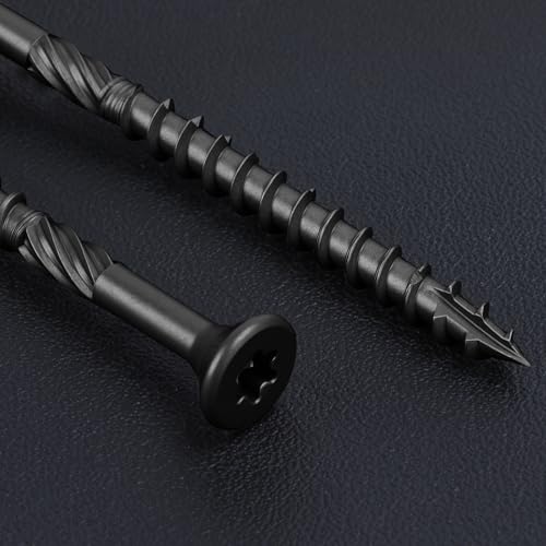 Image of #8 x 2 Heavy-Duty Deck Screws - Black Long Outdoor Wood Screws, Torx Drive with T25 Bit, Rust Resistant for Wood Decking and Fence (2lb,255Pcs)