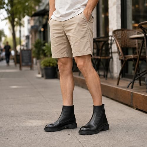 Image of Men's Premium Leather Chelsea Boots | Double Elastic Gussets & Breathable OrthoLite Anti-Odor Insoles | Slip-Resistant Rubber Outsole, Leather Lined for All-Day Comfort (Casual & Work)