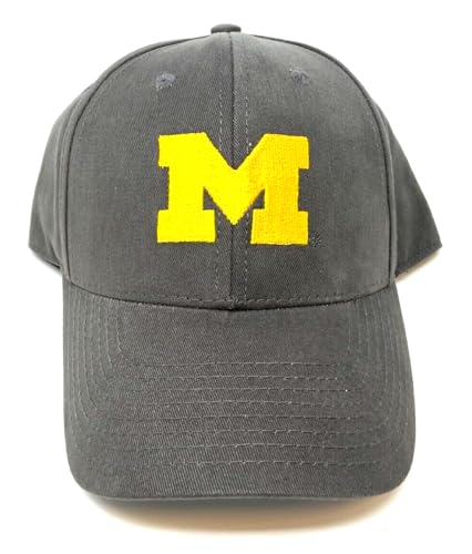 Gorra ajustable curva gris con logo Michigan Wolverines miniatura 2