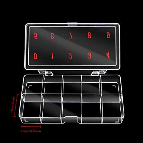 Beauticom Usa Small Empty 10 Space Nail Art Tip Storage Organizer Box Case - Clear Color - For False Nail Tips, Vitamins, Accessories, 10 Sections #TOP2