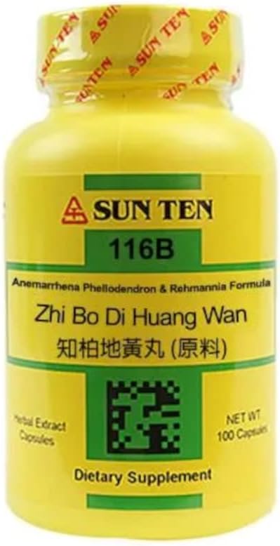 Sun TenAnemarrhena, Phellodendron & Rehmannia Formula, 100 Capsules, 116B Zhi Bo Di Huang Wan