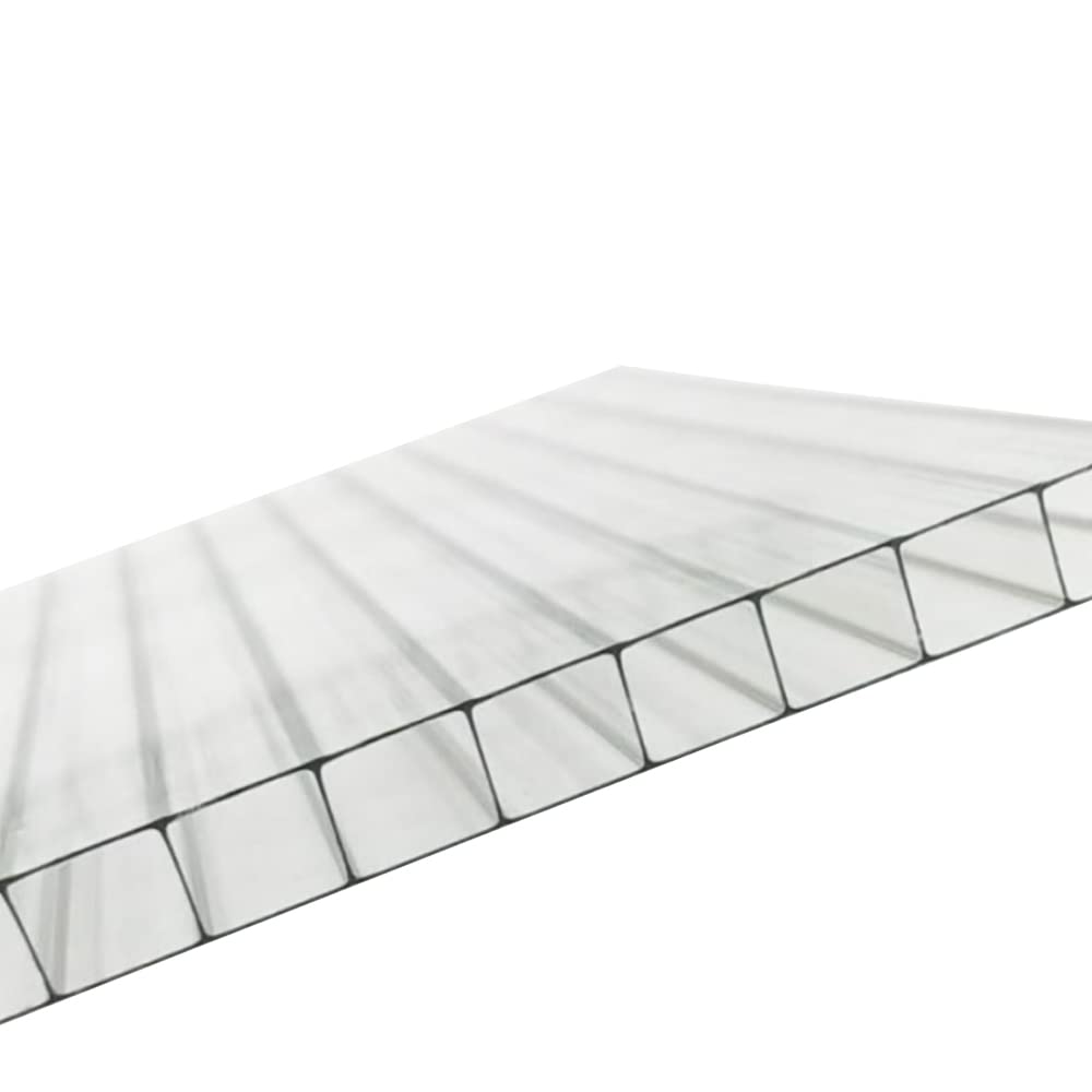 Piastre alveolari da 14 pezzi, tagliabili, in policarbonato da 4 mm, 60,5 x 121 cm, trasparenti, per serra, giardinaggio, ecc
