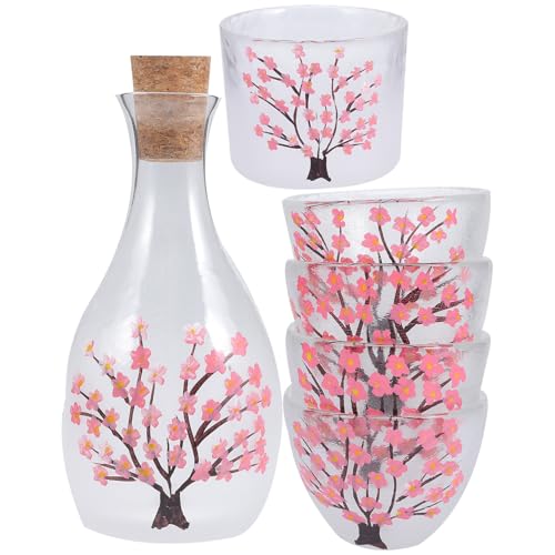 Service à saké élégant en verre ciselé pour amateurs d'art japonais