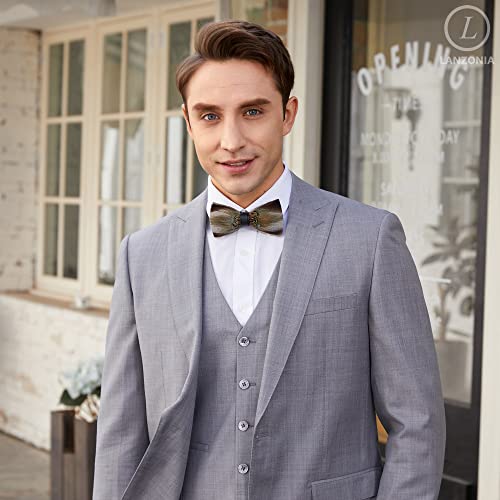 Image of Feather Bow Ties for Men Original Luxury Elegant Wedding Bow Tie Pre-Tied Handmade Mens Bowties for Tuxedo