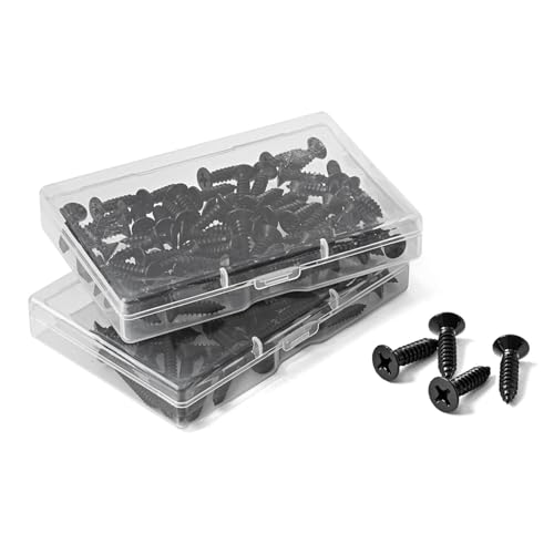 #10 x 3/4" (100 Pack) Flat Head Sheet Metal Screws Phillips Drive Self-Tapping Wood Screws, Black Oxide 304 Stainless Steel Screw (18-8), Corrosion Resistant Screws by MoyoCodi - Used condition - Image 3