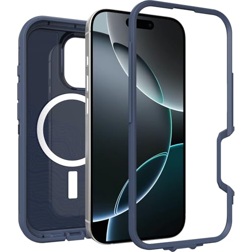 OtterBox iPhone 16 Pro Defender Pro Series XT Clear Case - Offgrid Blue - Heavy Duty, Tactical Phone Case with Military Grade Drop Protection, MagSafe Compatible iPhone Case by OtterBox - Used condition - Image 3