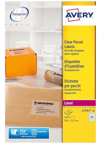 Étiquettes personnalisables Avery transparentes pour un rendu invisible sur vos supports
