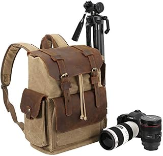 Endurax Canvas Camera Backpack for Photographers Waterproof for Men Women DSLR Camera Bag