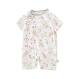 [HBQZHS] ベビー服 ロンパース カバーオール 男の子 女の子 赤ちゃん服 半袖 可愛い 夏服 パジャマ 新生児 冷房対策 ユニセックス 前開き 通気性 ルームウェア 柔らかい 新生児服 綿製 普通着
